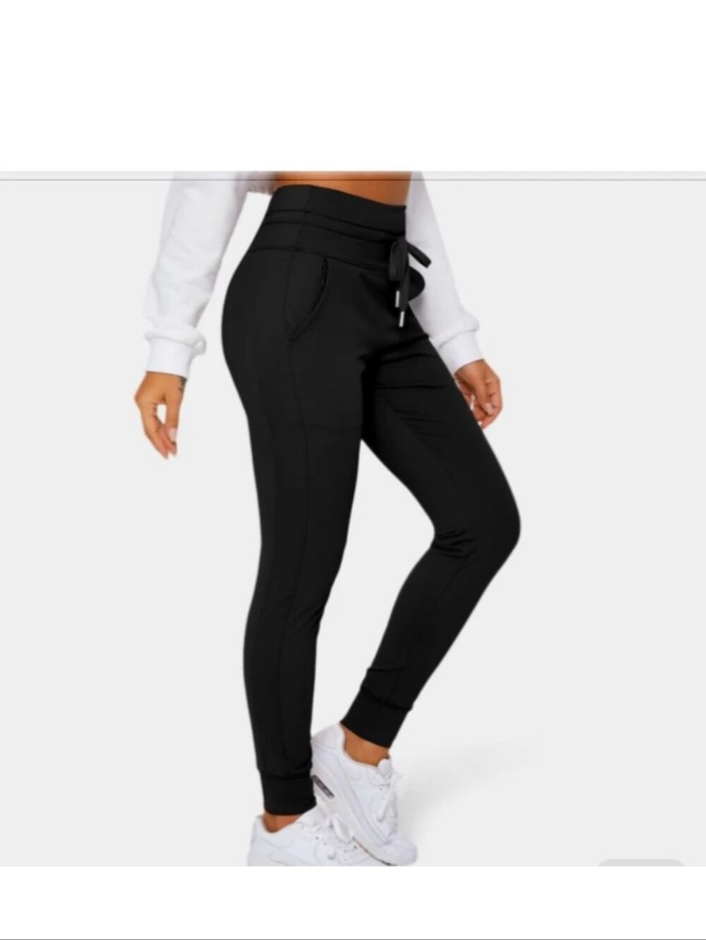 NWT Halara Everyday High Waisted Joggers XS Petite Black Pockets Athleisure
